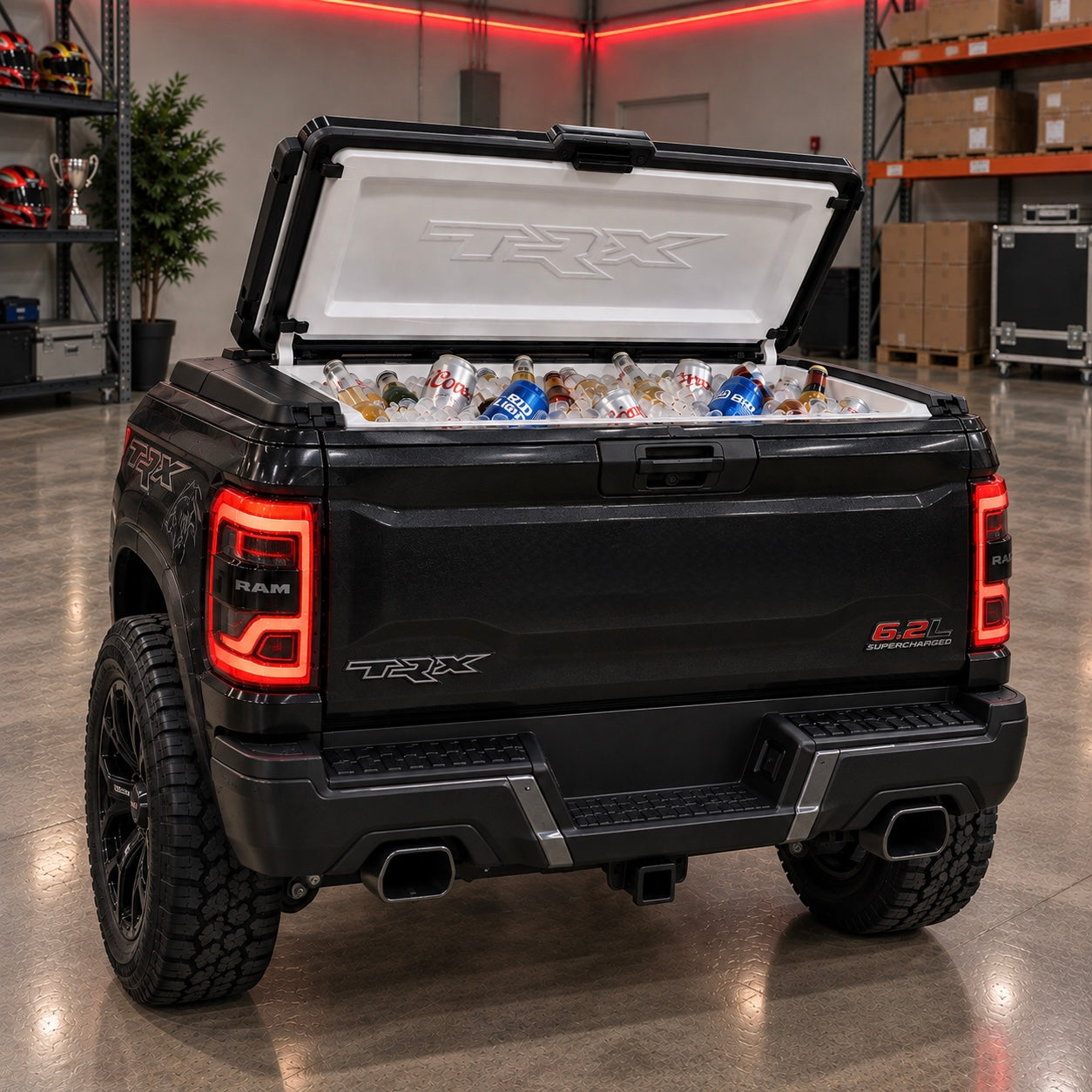 Truck Chill bumper cooler loaded with drinks